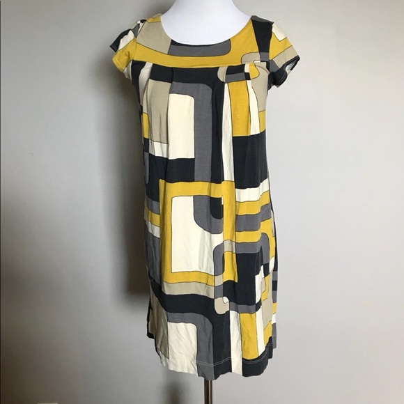 60s mod style geometric print mini dress - Picture 3 of 7